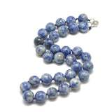 Gemstone Round Agate Jasper Tiger Eye Quartz Jade Glossy Shiny Beaded Necklace Black N141