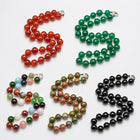 Gemstone Round Agate Jasper Tiger Eye Quartz Jade Glossy Shiny Beaded Necklace Black N141 product image 2