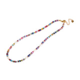 Gold-Plated Pearl Agate Rondelle Beaded Womens Smooth Heart Oval Round Lobster Clasp Chain Necklace 15.94 in N142 product