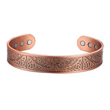 Copper Tree Mens Polished Knot Celtic Pattern Circles Bangle Silver Red 7.5 in T130