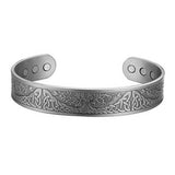Copper Tree Mens Polished Knot Celtic Pattern Circles Bangle Silver Red 7.5 in T130