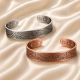 Copper Tree Mens Polished Knot Celtic Pattern Circles Bangle Silver Red 7.5 in T130 product image 1