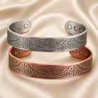 Copper Tree Mens Polished Knot Celtic Pattern Circles Bangle Silver Red 7.5 in T130 product image 2