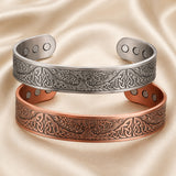 Copper Tree Mens Polished Knot Celtic Pattern Circles Bangle Silver Red 7.5 in T130 product image 2