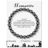 Crystal Hematite Round Flower Quartz Beaded Smooth Adjustable Stretch Bracelet Turquoise T132