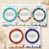 Crystal Hematite Round Flower Quartz Beaded Smooth Adjustable Stretch Bracelet Turquoise T132 product image 3