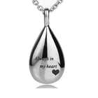 Stainless Steel Teardrop Polished Shiny Heart Pendant Necklace Silver 21.65 in N147 product image 1