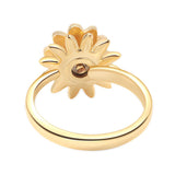 Enamel Spinner Daisy Fidget Flower Size 8 Womens Polished Shiny Petals Center Ring Gold R139 product image 5