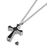 Stainless Steel Enamel Cross Cable Chain Polished Pendant Necklace Silver 0.91 in N148 product image 3