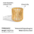 18K Gold-Plated Stainless Steel Cross Womens Polished Adjustable Open Cuff Ring R142 product image 6