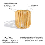 18K Gold-Plated Stainless Steel Cross Womens Polished Adjustable Open Cuff Ring R142 product image 6
