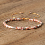 Gemstone Crystal Agate Quartz Opal Aquamarine Smooth Dragon Adjustable Beaded Bracelet Turquoise Red Green White T134