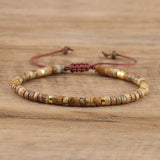 Gemstone Crystal Agate Quartz Opal Aquamarine Smooth Dragon Adjustable Beaded Bracelet Turquoise Red Green White T134