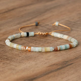 Gemstone Crystal Agate Quartz Opal Aquamarine Smooth Dragon Adjustable Beaded Bracelet Turquoise Red Green White T134