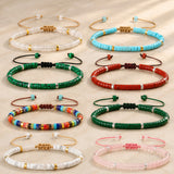 Gemstone Crystal Agate Quartz Opal Aquamarine Smooth Dragon Adjustable Beaded Bracelet Turquoise Red Green White T134 product