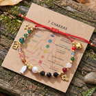 Stainless Steel Shell Pearl Heart Star Cross Chakra Smooth Glossy Beaded Bracelet Gold T135 product image 2