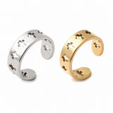 Stainless Steel Cross Religious Womens Polished Adjustable Cuff Ring Silver Gold R144 product image 1