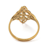 18K Gold-Plated Stainless Steel Rhombus Wide Polished Knot Adjustable Ring Silver 2mm R148
