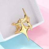 18K Gold-Plated Stainless Steel Star Womens Shiny Adjustable Open Cuff Ring R151 product image 2