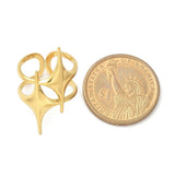18K Gold-Plated Stainless Steel Star Womens Shiny Adjustable Open Cuff Ring R151 product image 5