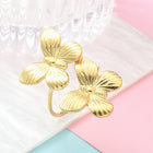 18K Gold-Plated Stainless Steel Butterfly Womens Polished Adjustable Open Cuff Ring R152 product image 4