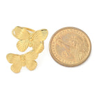 18K Gold-Plated Stainless Steel Butterfly Womens Polished Adjustable Open Cuff Ring R152 product image 5