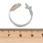 Stainless Steel Shell Ocean Womens Polished Starfish Hinged Closure Adjustable Cuff Ring Gold R154 product image 3