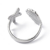 18K Gold-Plated Stainless Steel Shell Starfish Shiny Star Adjustable Open Cuff Ring R159