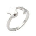 Rotating Star Moon Fidget Spinner Calming Worry Shiny Adjustable Cuff Ring Gold R165