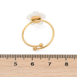18K Gold-Plated Stainless Steel Shell Flower Wide Ocean Open Band Ring 12mm R169 product image 3
