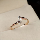 18K Gold-Plated Cubic Zirconia Twisted Band Gemstones Adjustable Cuff Ring Clear R174 product image 11
