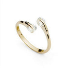 18K Gold-Plated Cubic Zirconia Twisted Band Gemstones Adjustable Cuff Ring Clear R174 product image 12