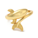 18K Gold-Plated Dolphin Womens Polished Shiny Butterfly Adjustable Cuff Ring R180 product image 2