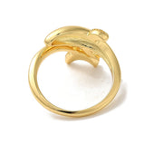 18K Gold-Plated Dolphin Womens Polished Shiny Butterfly Adjustable Cuff Ring R180 product image 3