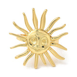 18K Gold-Plated Sun Womens Polished Shiny Sunburst Design Radiating Points Adjustable Cuff Ring R181 product image 2