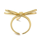 18K Gold-Plated Dragonfly Womens Polished Butterfly Intricate Wing Patterns Adjustable Cuff Ring R182 product image 3