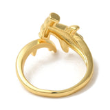 18K Gold-Plated Whale Womens Polished Intertwined Loops Adjustable Cuff Ring R183 product image 3