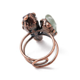 Copper Amethyst Quartz Womens Textured Rough-Cut Stones Adjustable Open Cuff Ring Red R192 product image 3