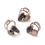 Copper Amethyst Quartz Womens Textured Rough-Cut Stones Adjustable Open Cuff Ring Red R192 product image 4