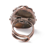 Copper Oval Womens Textured Faceted Twisted Metal Band Adjustable Open Cuff Ring Red R194 product image 3