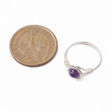 Round Amethyst Carnelian Quartz Tiger Eye Aventurine Smooth Polished Ring Green Silver Gold R197