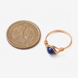Round Amethyst Carnelian Quartz Tiger Eye Aventurine Smooth Polished Ring Green Silver Gold R197