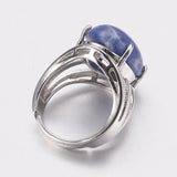 Gemstone Oval Jasper Wide Smooth Polished Snowflake Band Ring Silver Red 4mm R199