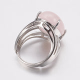 Gemstone Oval Jasper Wide Smooth Polished Snowflake Band Ring Silver Red 4mm R199
