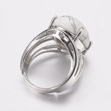 Gemstone Oval Jasper Wide Smooth Polished Snowflake Band Ring Silver Red 4mm R199