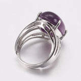 Gemstone Oval Jasper Wide Smooth Polished Snowflake Band Ring Silver Red 4mm R199