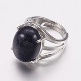 Gemstone Oval Jasper Wide Smooth Polished Snowflake Band Ring Silver Red 4mm R199