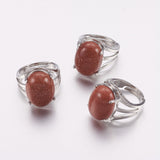 Gemstone Oval Jasper Wide Smooth Polished Snowflake Band Ring Silver Red 4mm R199 product image 3