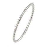 Stainless Steel Wide Size 6-8.3 Womens Shiny Twisted All Visible Ring Silver Gold 1mm R200