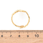 18K Gold-Plated Stainless Steel Heart Womens Textured Adjustable Open Cuff Ring R201 product image 5